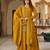 Mustard yellow embroidered kurta palazzo set with dupatta for women