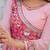 Pink color fancy gown in chinon with bandhani print and embroidery work