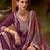 Floral embroidered silk blend round neck kurta trouser & dupatta set