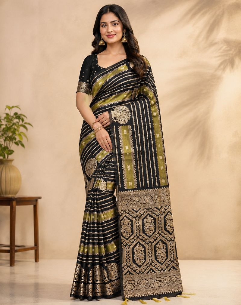black jaqurad dubbling zari and beautiful peacock butti with lining design georgette saree