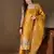Floral printed silk blend round neck kurta trouser & dupatta set