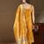 Floral printed silk blend round neck kurta trouser & dupatta set