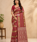 maroon jaqurad dubbling zari and beautiful peacock butti with lining design georgette saree