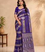 purple jaqurad dubbling zari and beautiful peacock butti with lining design georgette saree
