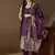 Floral printed silk blend round neck kurta trouser & dupatta set