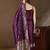 Floral printed silk blend round neck kurta trouser & dupatta set
