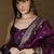 Floral printed silk blend round neck kurta trouser & dupatta set