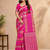 pink jaqurad dubbling zari and beautiful peacock butti with lining design georgette saree