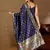 Floral printed silk blend round neck kurta trouser & dupatta set