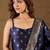 Floral printed silk blend round neck kurta trouser & dupatta set