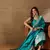 Floral printed silk blend round neck kurta trouser & dupatta set