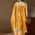 Floral printed silk blend round neck kurta trouser & dupatta set
