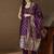 Floral printed silk blend round neck kurta trouser & dupatta set