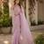 soft pink shimmer chiffon plain embroidred border saree