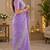 lavender shimmer chiffon plain embroidred border saree