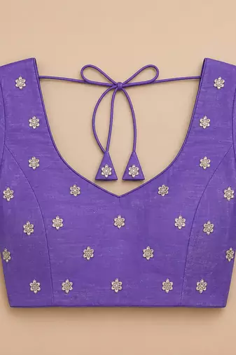 lavender shimmer chiffon plain embroidred border saree