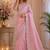 rich pink shimmer chiffon plain embroidred border saree