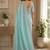 pastel blue shimmer chiffon plain embroidred border saree