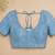 pastel blue shimmer chiffon plain embroidred border saree