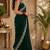 green shimmer chiffon plain embroidred border saree