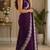 wine shimmer chiffon plain embroidred border saree