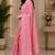 rose pink chanderi cotton geomatric & ethnic motifs printed ready to wear saree