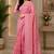 rose pink chanderi cotton geomatric & ethnic motifs printed ready to wear saree
