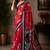 crimson red chanderi cotton kalamkari printed pre draped saree