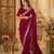 maroon shimmer chiffon plain embroidred border saree