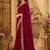 maroon shimmer chiffon plain embroidred border saree