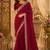 maroon shimmer chiffon plain embroidred border saree