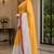 mustard yellow chanderi cotton plain printed ready to wear saree