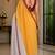 mustard yellow chanderi cotton plain printed ready to wear saree