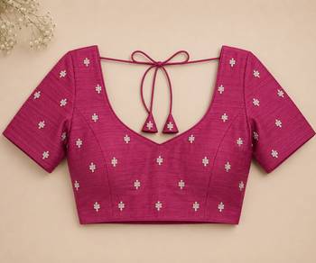 maroon shimmer chiffon plain embroidred border saree 5