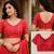 red & yellow chanderi cotton bandhani printed pre draped saree