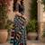 black chanderi cotton batik & block printed ready made saree