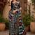 black chanderi cotton batik & block printed ready made saree