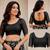 black chanderi cotton batik & block printed ready made saree