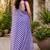 grape purple & white chanderi cotton leheriya printed pre-stitched saree