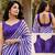 grape purple & white chanderi cotton leheriya printed pre-stitched saree