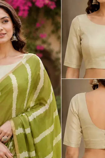 mehendi green chanderi cotton shibori striped printed ready to wear saree