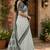 grey & black chanderi cotton geomatric & ethnic motifs printed pre draped saree