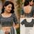 grey & black chanderi cotton geomatric & ethnic motifs printed pre draped saree