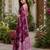wine chanderi cotton floral printed pre-stitched saree