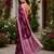 wine chanderi cotton floral printed pre-stitched saree