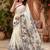 off white chanderi cotton floral printed ready to wear saree