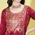 Floral printed silk blend round neck kurta trouser & dupatta set