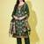 Floral printed silk blend round neck kurta trouser & dupatta set