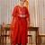 Women's Gorgeous Embroidery Work Chanderi Sik Fabric Flared Kurta Pant and Dupatta Set