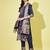 Floral printed silk blend round neck kurta trouser & dupatta set